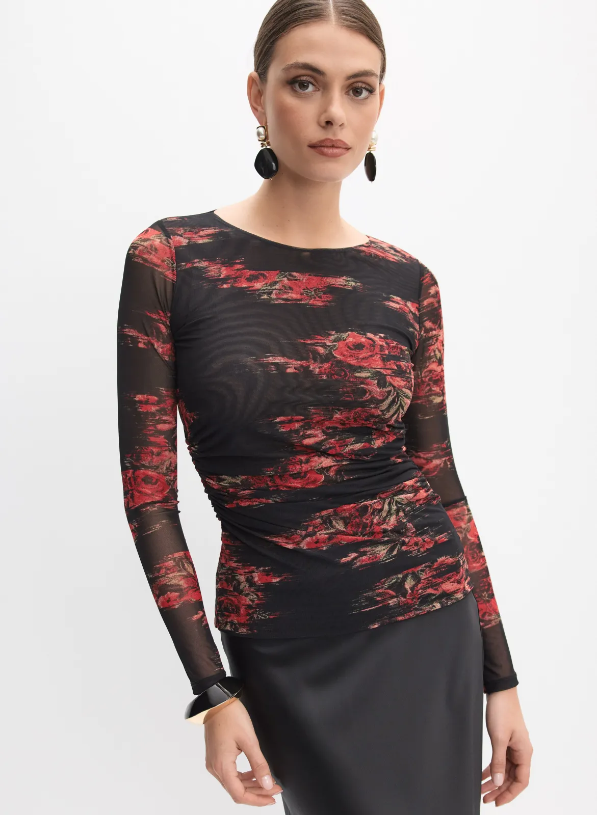 Floral Mesh Top