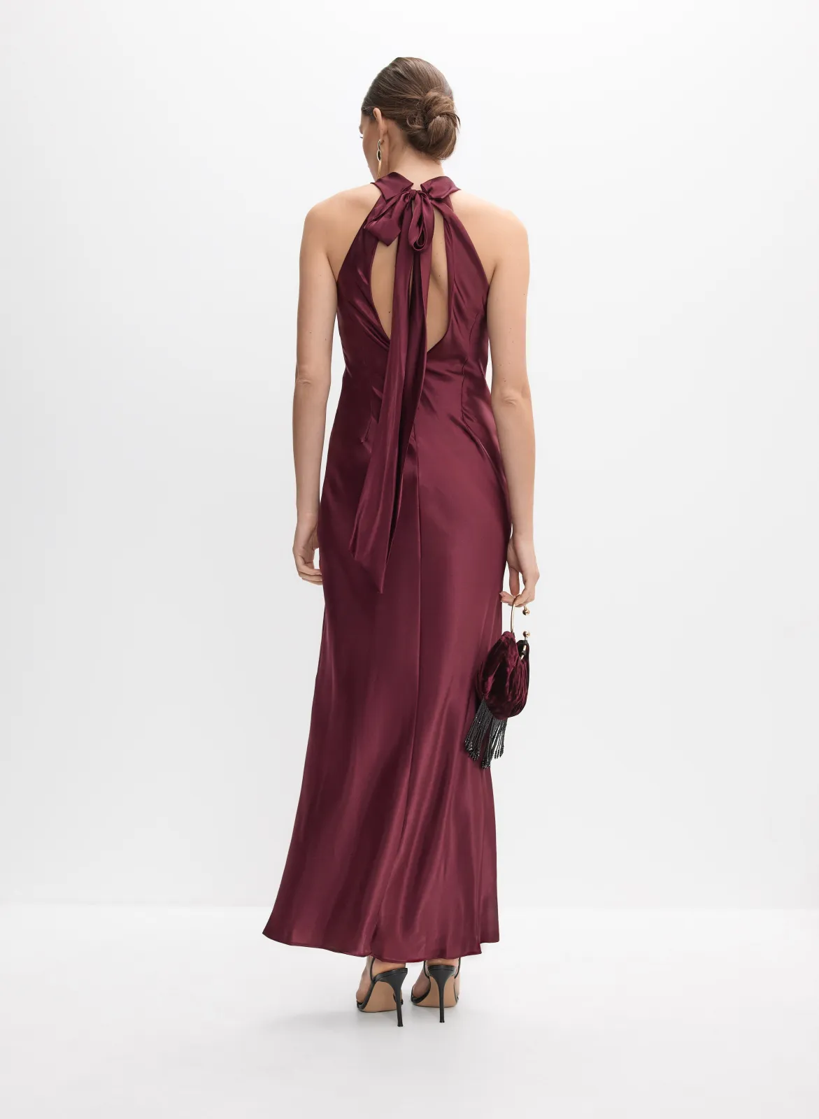 Satin Halter Neck Dress - Image 3