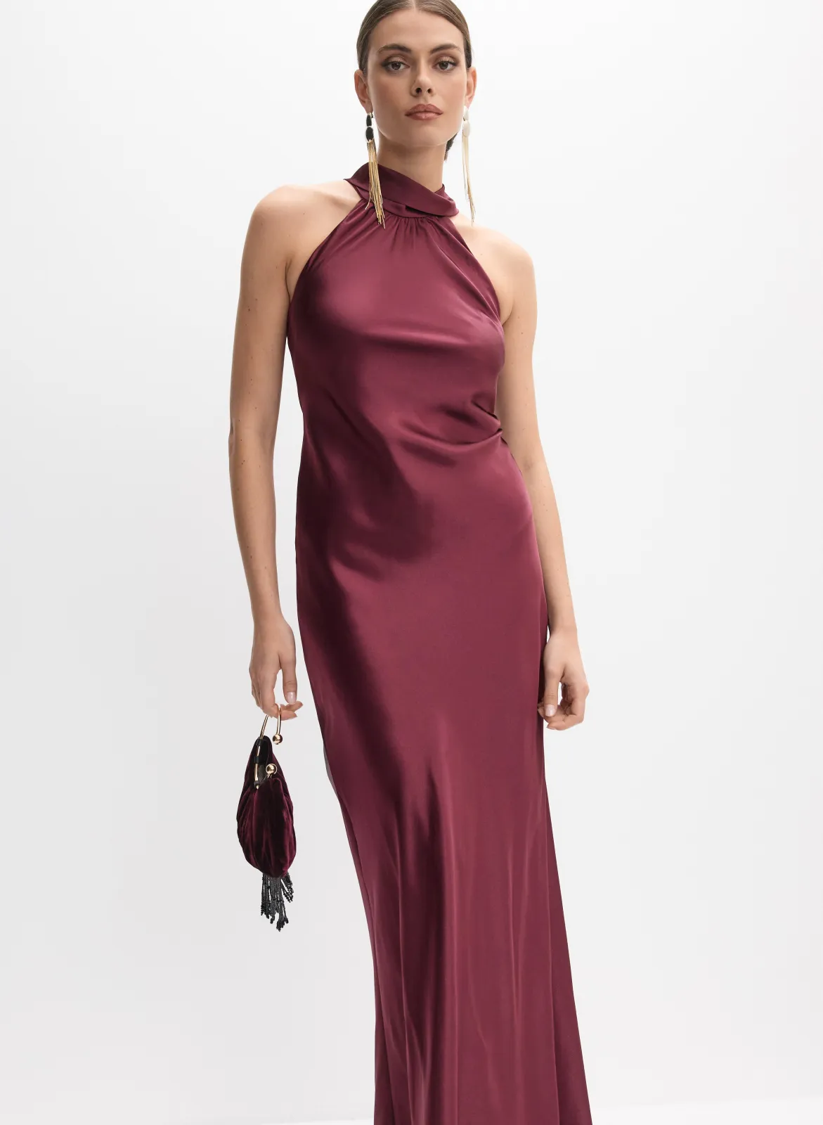 Satin Halter Neck Dress - Image 4