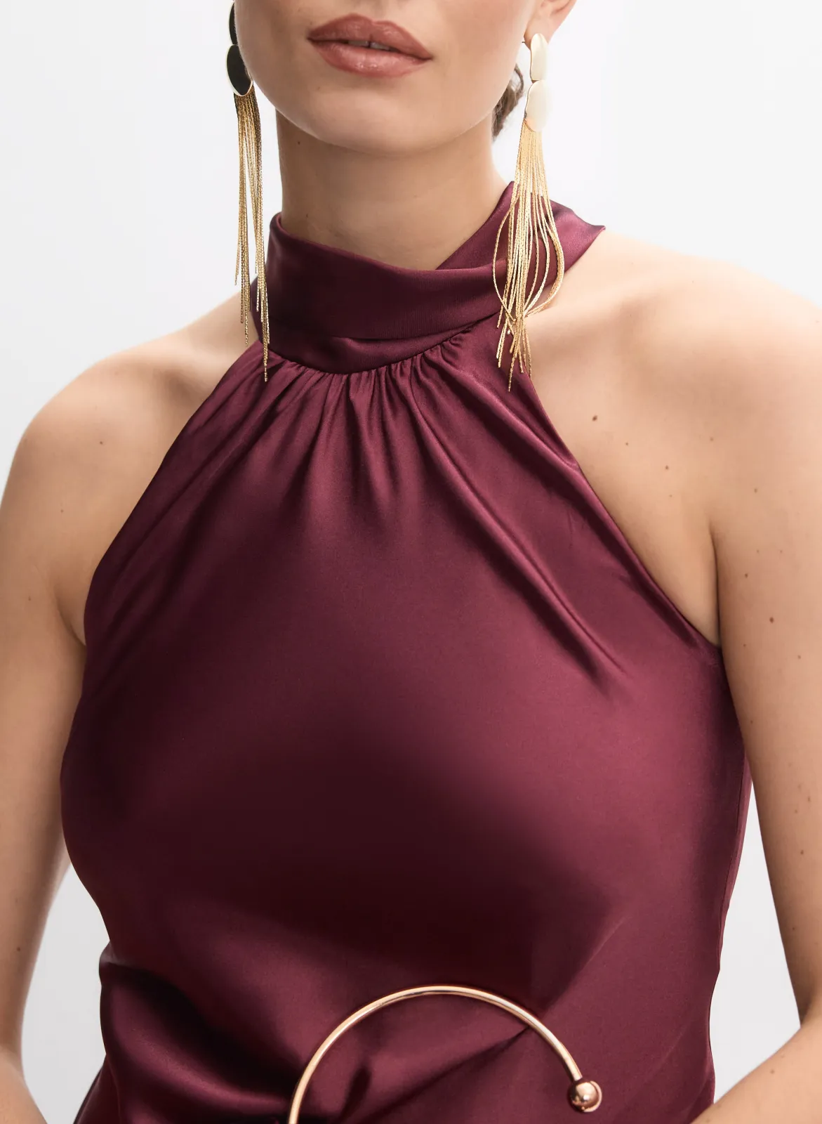 Satin Halter Neck Dress - Image 5